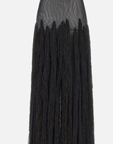 Abito lungo con frange SBS6BOSQUE BLK BLESS 