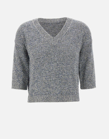 Maglia a V con paillettes 373002 845 KANGRA 