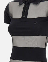Polo a righe semi trasparente COPJS115F5028 BLK COPERNI 