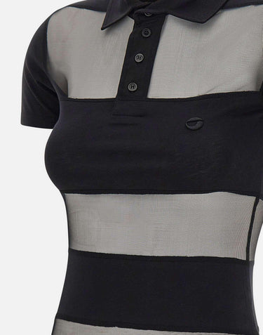 Polo a righe semi trasparente COPJS115F5028 BLK COPERNI 