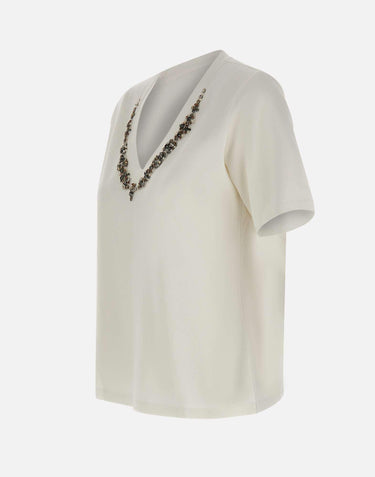 T-shirt con ricamo gioiello G339Z000547N 011 ELENA MIRO' 