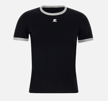 T-shirt "Signature contrast" VESJTS017JS0070 BLKWHT COURREGES 