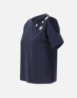 T-shirt con ricami gioiello CA6160JS088 P9583 LIU-JO 