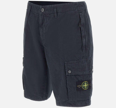 Shorts in tela di cotone biologico spazzolato effetto "old" L100019S00WA V0120 STONE ISLAND 