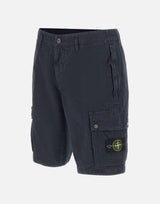 Shorts in tela di cotone biologico spazzolato effetto "old" L100019S00WA V0120 STONE ISLAND 