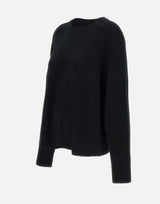 "Boyfriend crewnewck" 20055 BLACK SOFT GOAT 