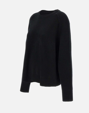 "Boyfriend crewnewck" 20055 BLACK SOFT GOAT 