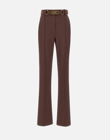 Pantaloni in tessuto tecnico bielastico con cintura PA17261E2 644 ELISABETTA FRANCHI 
