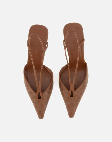 Slingback in tela effetto rafia 2614521192600 007 MAX MARA 