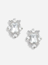 "Silver Crystal Cluster Earrings" 651ESL SILVER SELF-PORTRAIT 