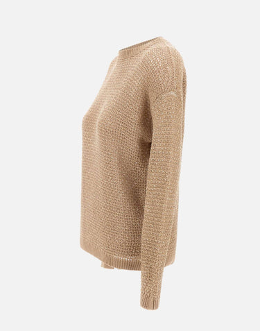 Maglia in fettuccia di cotone con paillettes MAD276F534 M120VR3 FABIANA FILIPPI 