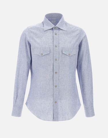 Camicia in cotone e lino K75CAMK02 TES0K19208 ELEVENTY 