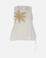 Top con palma ricamata SP5NT043 1004 KAOS 