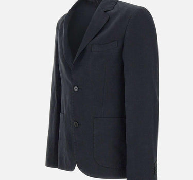 Blazer "Nehemiah" in cotone e  lino S25MTLG408 BLACK OFFICINE GENERALE 
