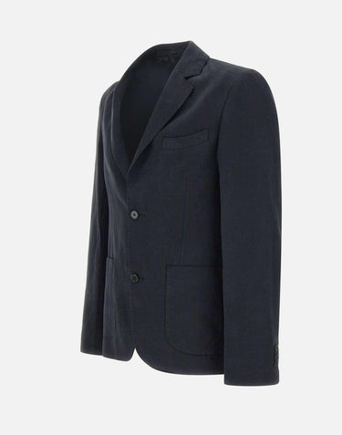 Blazer "Nehemiah" in cotone e  lino S25MTLG408 BLACK OFFICINE GENERALE 