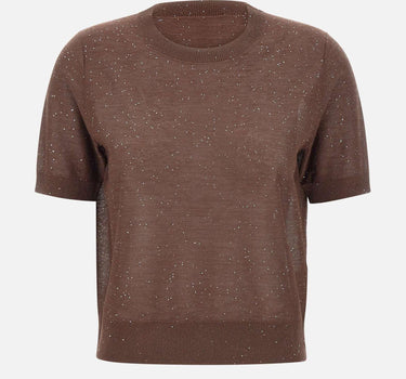 Maglia a maniche corte con micro paillettes 390021 833 KANGRA 