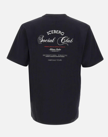 T-shirt con stampa Social Club F0206325 9000 ICEBERG 