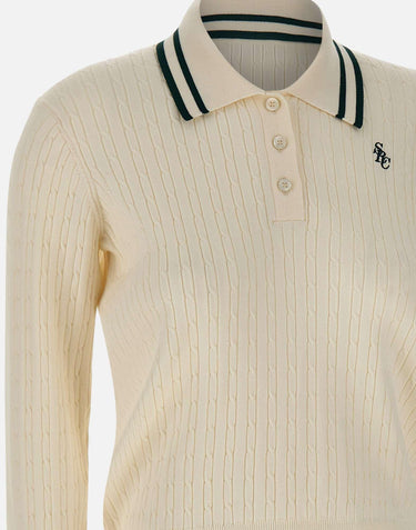 Polo "SRC Mini Cable LS" ST03761302WH61 ECRU SPORTY & RICH 
