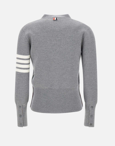 Cardigan in lana merino con scollo a V FKC207A 00014055 THOM BROWNE 