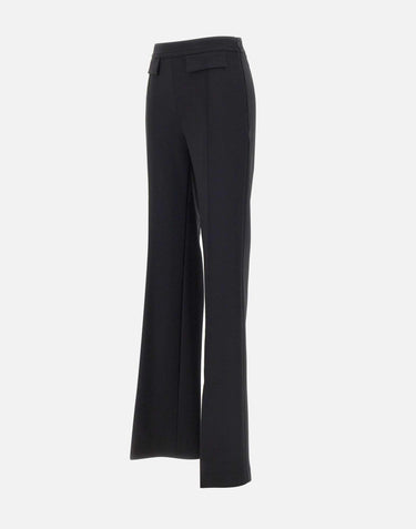 Pantaloni in doppio crêpe stretch con logo ricamato PA17161E2 110 ELISABETTA FRANCHI 