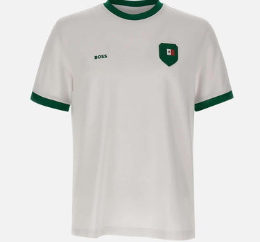 T-shirt in cotone elasticizzato con bandiera 50562134 120 BOSS 