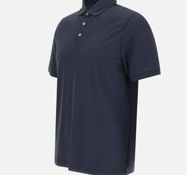 Polo in crepe di cotone DK87115 BLU DIKTAT 