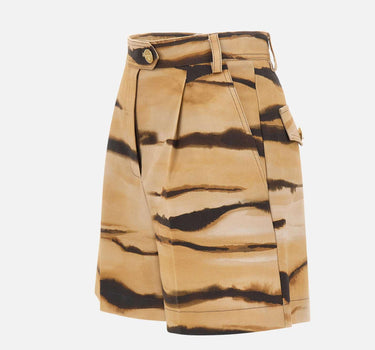 Shorts in drill con stampa tigre SH01362E2 470 ELISABETTA FRANCHI 