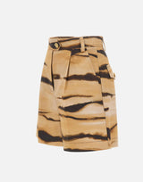 Shorts in drill con stampa tigre SH01362E2 470 ELISABETTA FRANCHI 