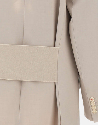 "Relaxed Double Breasted Jacket" 1325WJK006442A PUMICE VICTORIA BECKHAM 