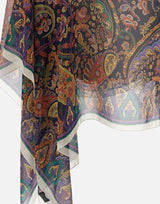 Top poncho in seta con stampa paisley floreale WRJA0027 AKG22X0883 ETRO 