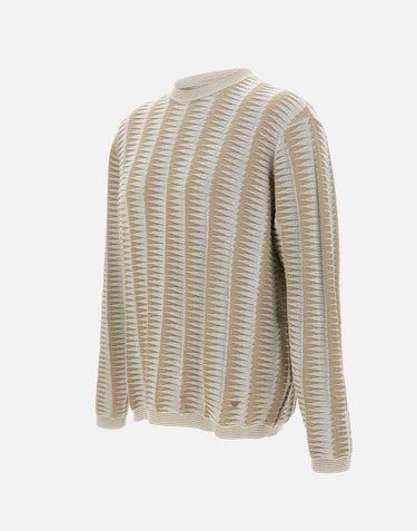 Maglione con motivo jacquard bicolore EM005525 AF25254F6050 EMPORIO ARMANI 