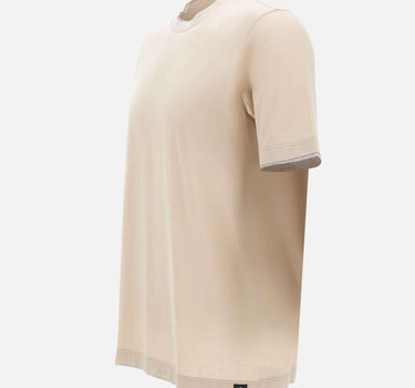 T-shirt in cotone con profili doppiati 60123 73710008 GRAN SASSO 