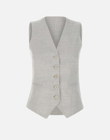 Gilet in lana e lino K85GILK03 TES0K02913 ELEVENTY 