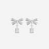 "Bow Crystal Drop Earrings" 614ESL SILVER SELF-PORTRAIT 
