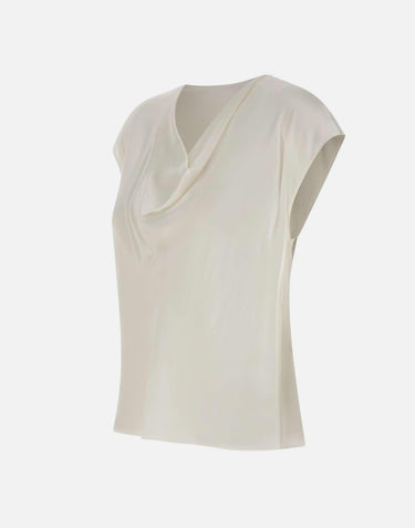 Camicetta in seta con scollo a cappuccio V796112595 101OWH VINCE. 