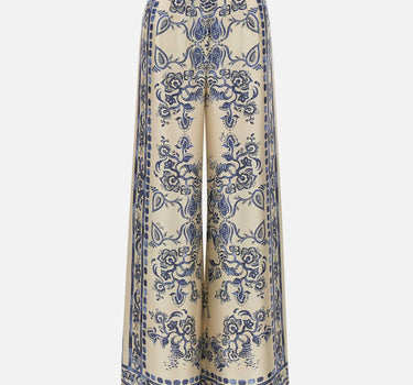 Pantaloni con stampa foulard CA6230TS555 P9652 LIU-JO 