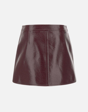Mini gonna "Reedition Vinyl" PERCJU001VY0014 BURGUNDY COURREGES 