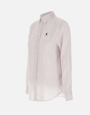 Camicia over in lino a righe 211A96158 011 POLO RALPH LAUREN 