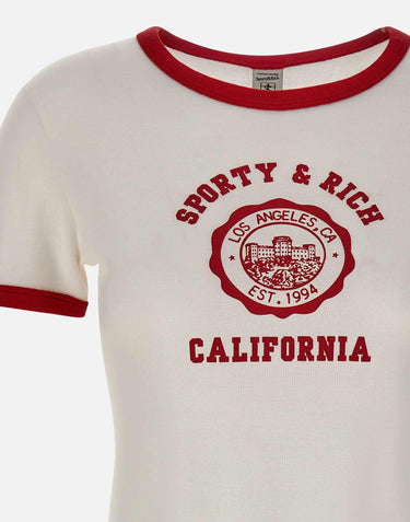 T-shirt "California Emblem Soft Ringer" TO073710509WH52 WHITE SPORTY & RICH 