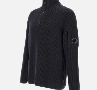 "Polo collar full rib sweater" 19CMKN016A 006608A999 C.P. COMPANY 