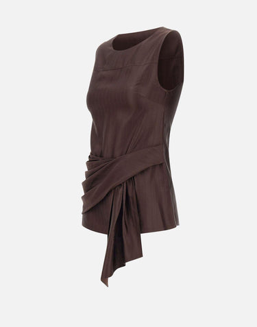 Top drappeggiato "Fonda" FONDA DKBROWN LOULOU DE SAISON 