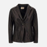 Giacca  "Ginger" in pelle GINGERX NERO MONO 