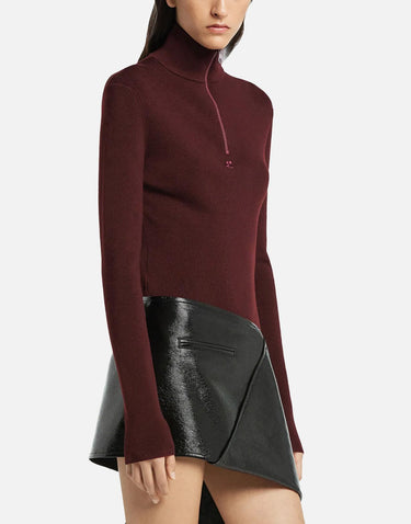 Pullover "Zipped Mockneck" 325MPU247FI0071 BURGUNDY COURREGES 