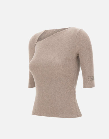 Maglia con scollo asimmetrico S52NC0361 M20122809 MM6 MAISON MARGIELA 