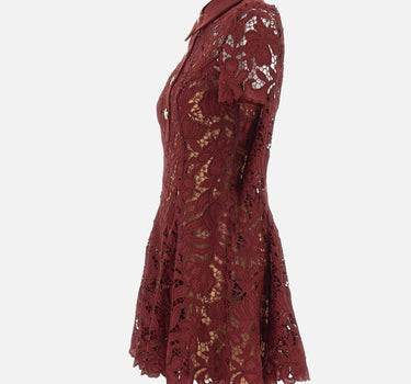 Abito mini in pizzo 111SABU BURGUNDY SELF-PORTRAIT 