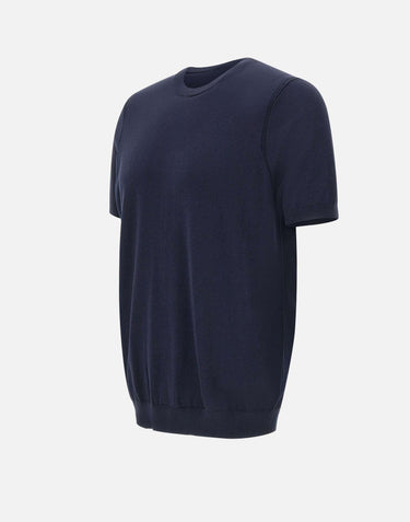 T-shirt in seta e cotone DK87047 BLU DIKTAT 