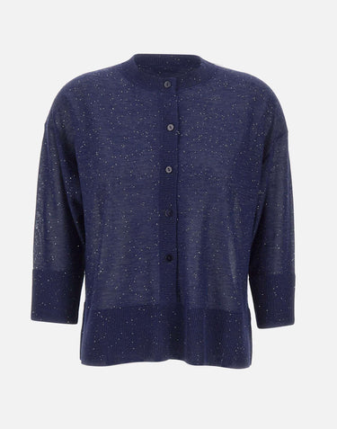 Maglia con bottoni e micro paillettes 390261 809 KANGRA 