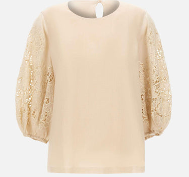 Blusa in garza ramié e Sangallo 2616161012600 060 MAX MARA STUDIO 