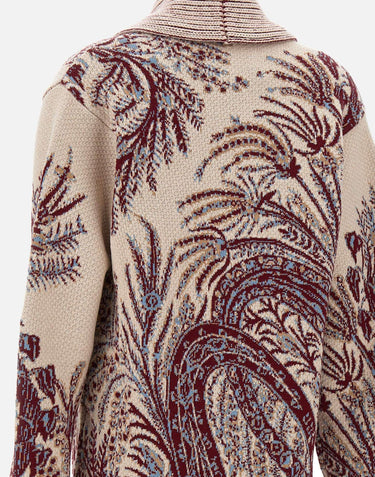 Maxi cardigan in lana e cotone jacquard WRKE0162 AQ165X0801 ETRO 