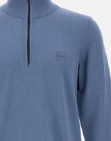 Maglia colletto con zip in cotone e cashmere 50527585 495 BOSS 